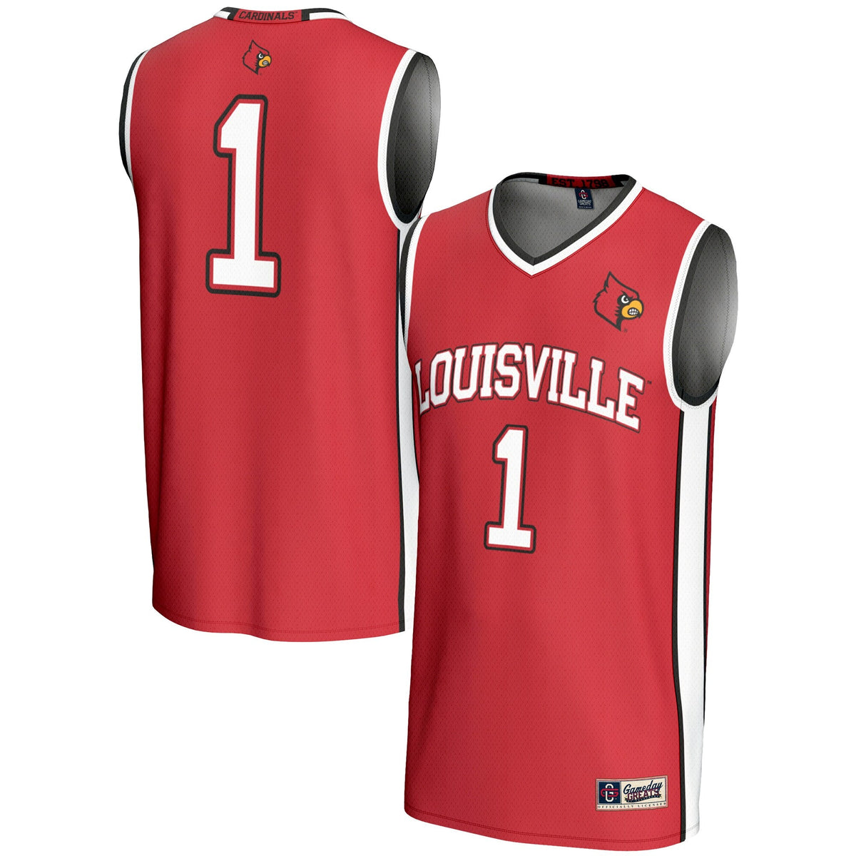 #1 Louisville Cardinals Lightweight Basketball Jersey - Red product image 2
