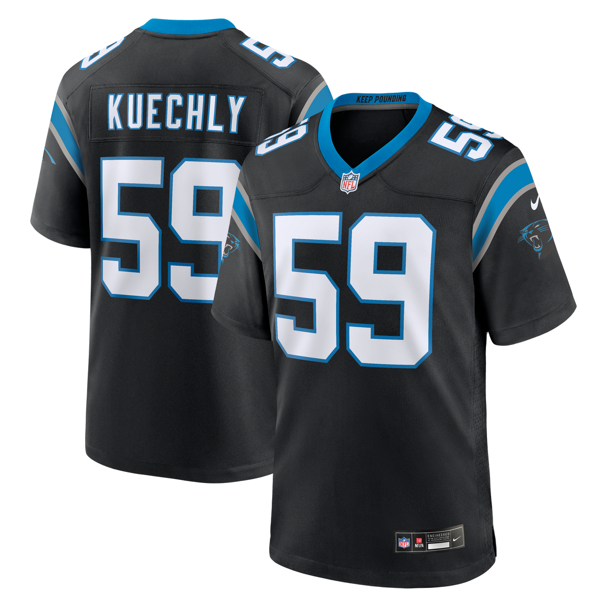 Carolina Panthers Luke Kuechly Nike Black Team Game Jersey product image 6