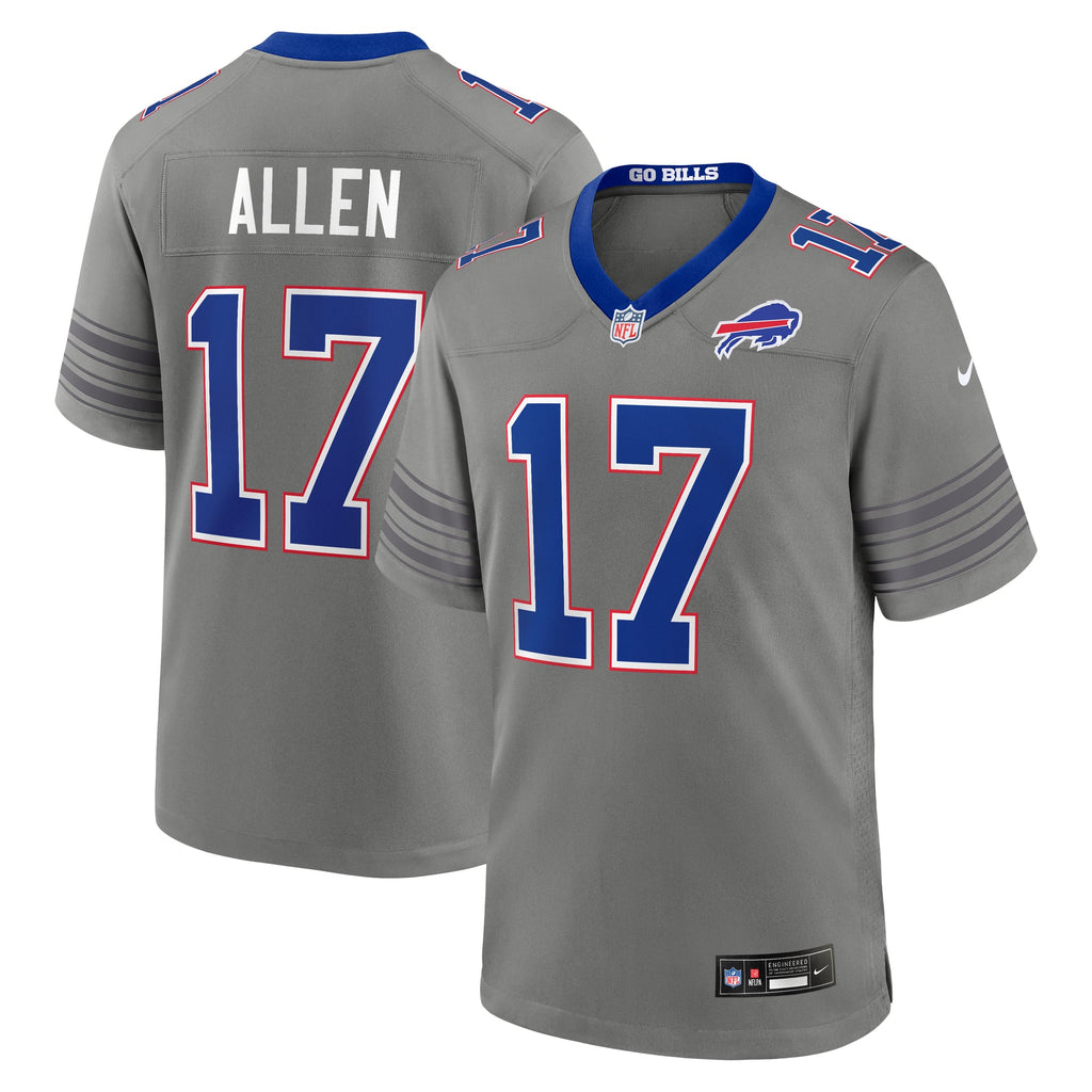 Buffalo Bills Josh Allen Nike Gray Nickel City Game Jersey product image 1