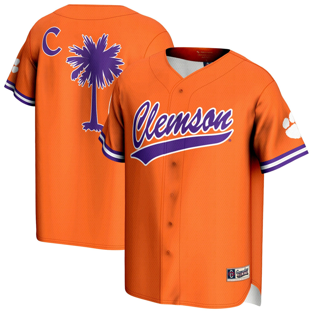 Clemson Tigers Lightweight Baseball Jersey - Orange product image 2