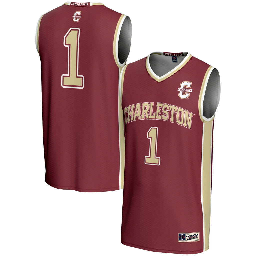 Charleston Cougars #1 Basketball Jersey - Maroon product image 1