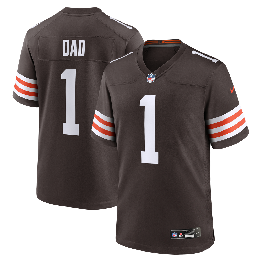 Cleveland Browns Number 1 Dad Nike Brown Game Jersey product image 1