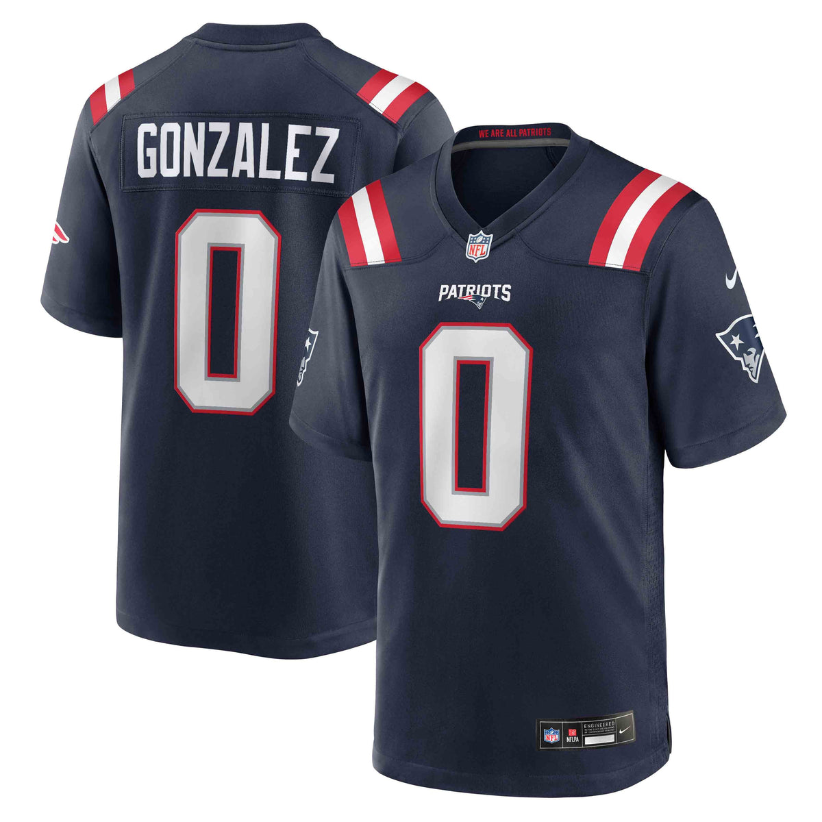 New England Patriots Christian Gonzalez Nike Navy Team Game product image 1