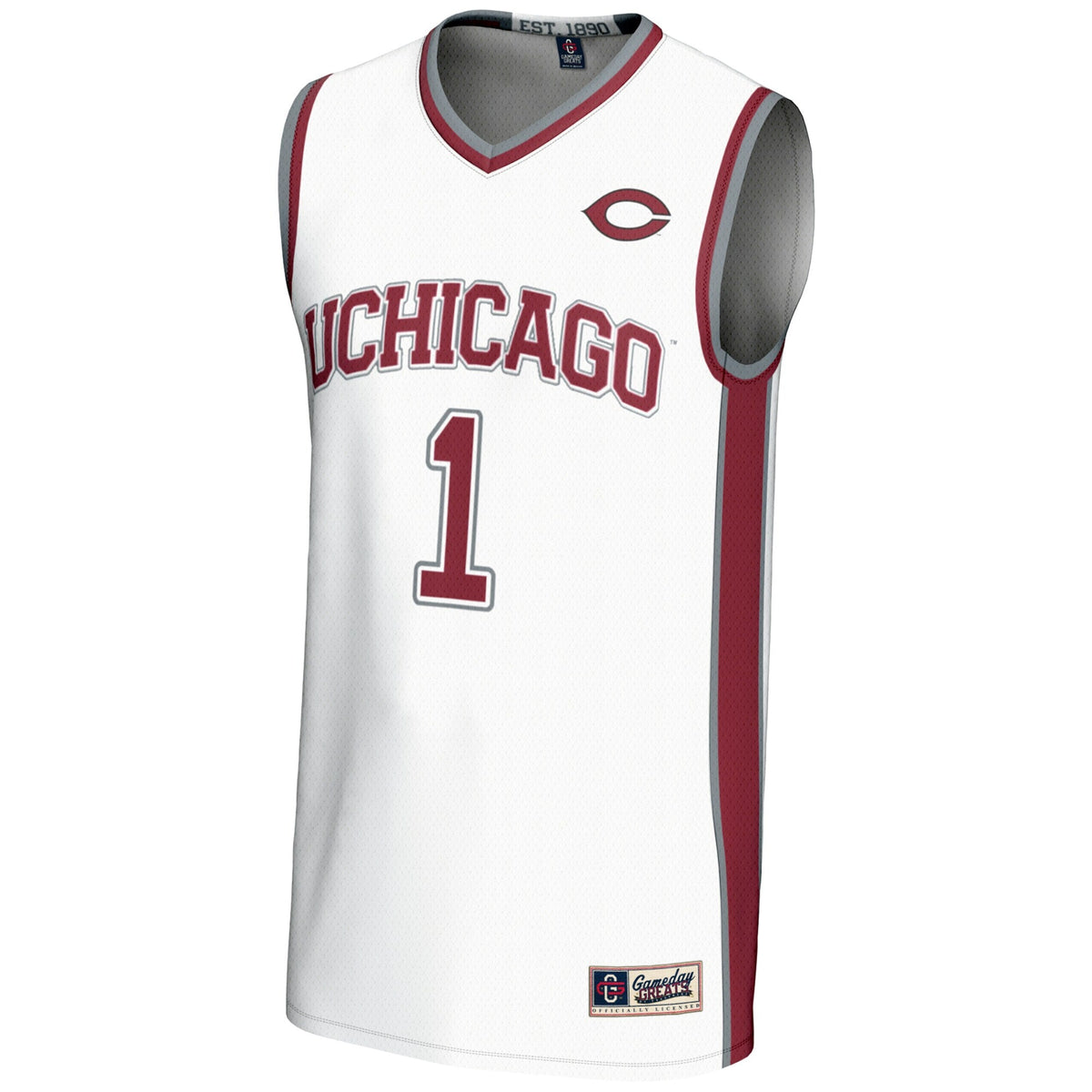 #1 UChicago Maroons Lightweight Basketball Jersey - White product image 3