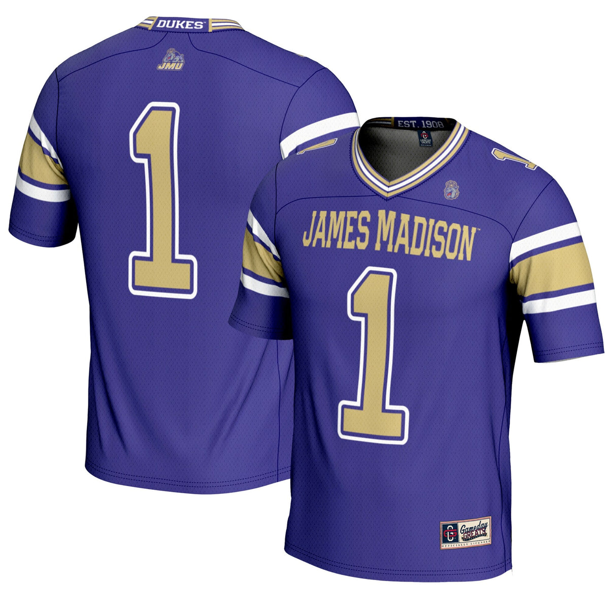#1 James Madison Dukes Endzone Football Jersey - Purple product image 1