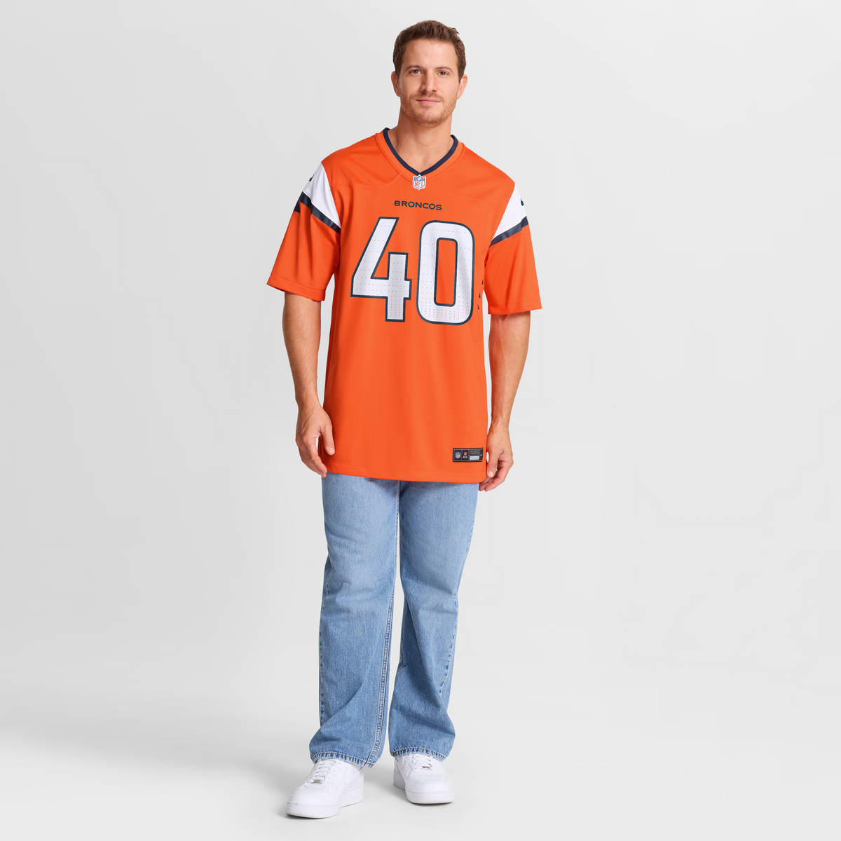 Denver Broncos Justin Strnad Nike Orange Team Game Jersey product image 7