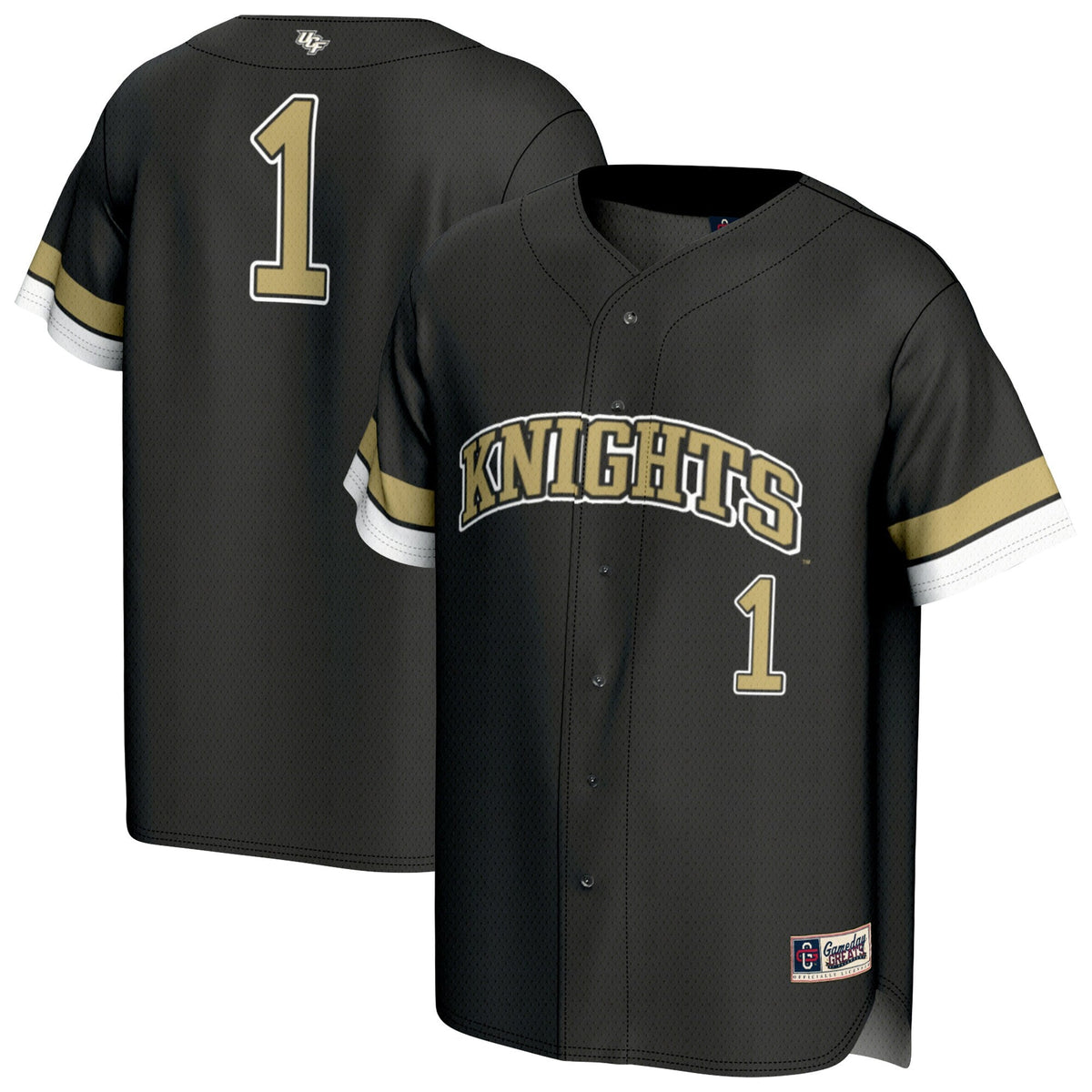 #1 UCF Knights Collegiate Baseball Fashion Jersey - Black product image 2