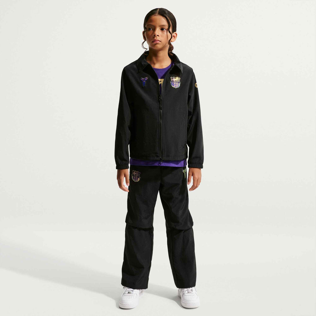 NIKE FC Barcelona Away Big Kids' Kobe Soccer Woven Jacket product image 1, provided for visual reference and product detail