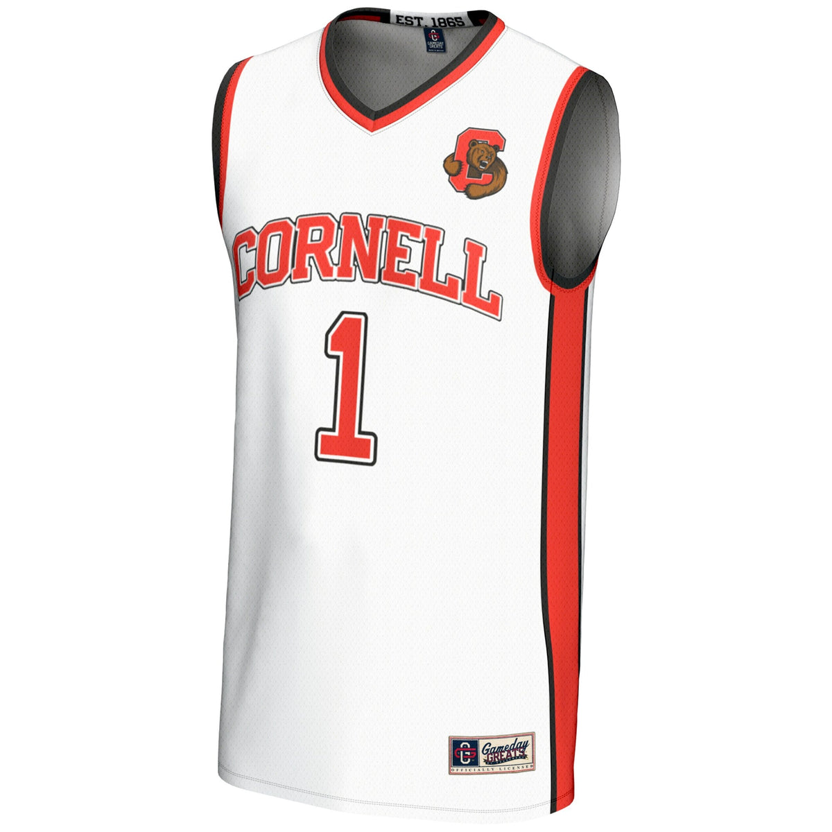 #1 Cornell Big Red Lightweight Basketball Jersey - White product image 3