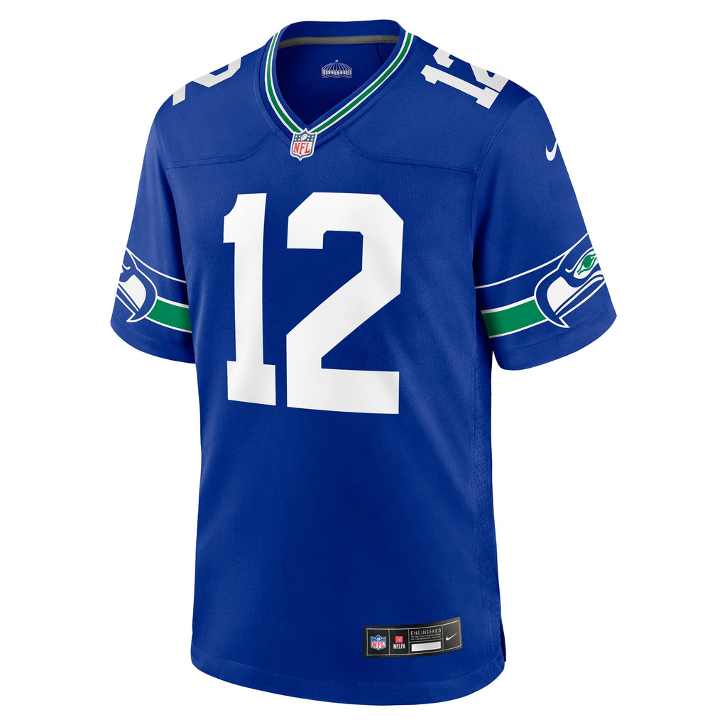 Seattle Seahawks 12s Nike Royal Throwback Player Game Jersey product image 2