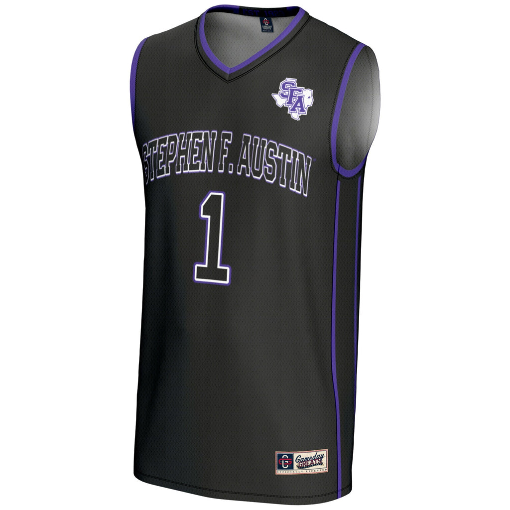 Stephen F Austin Lumberjacks #1 Basketball Jersey - Black product image 3