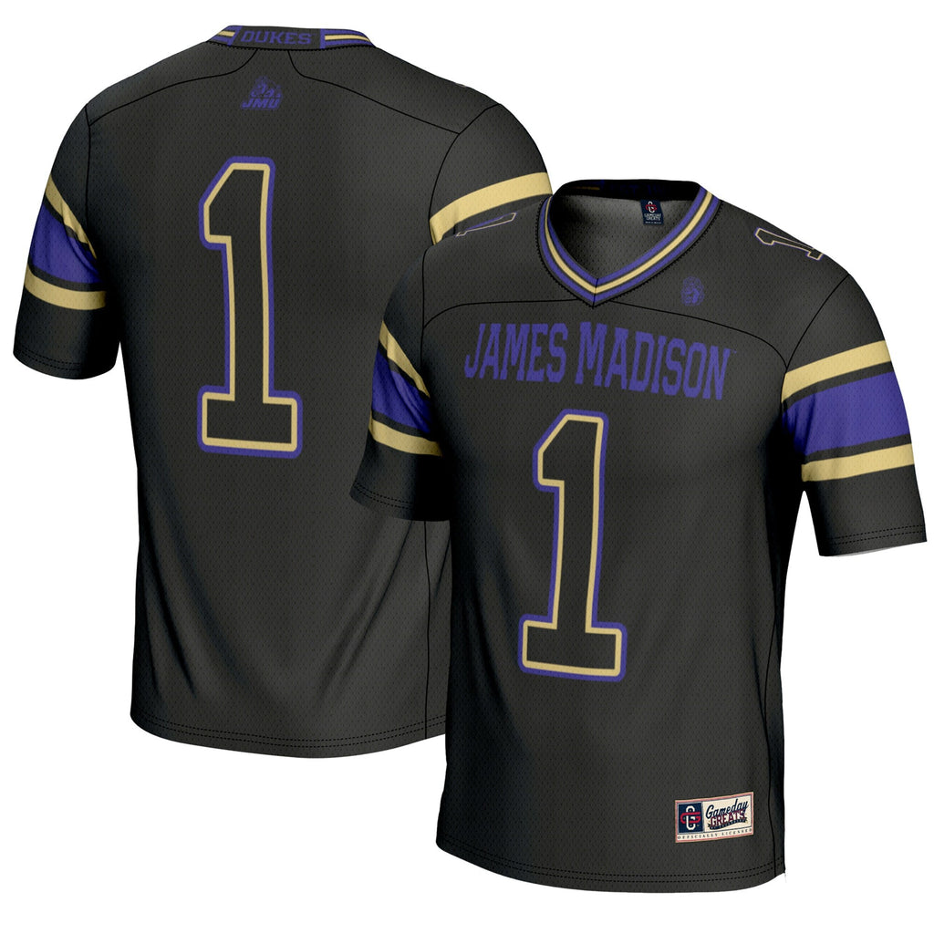 #1 James Madison Dukes Endzone Football Jersey - Black product image 1