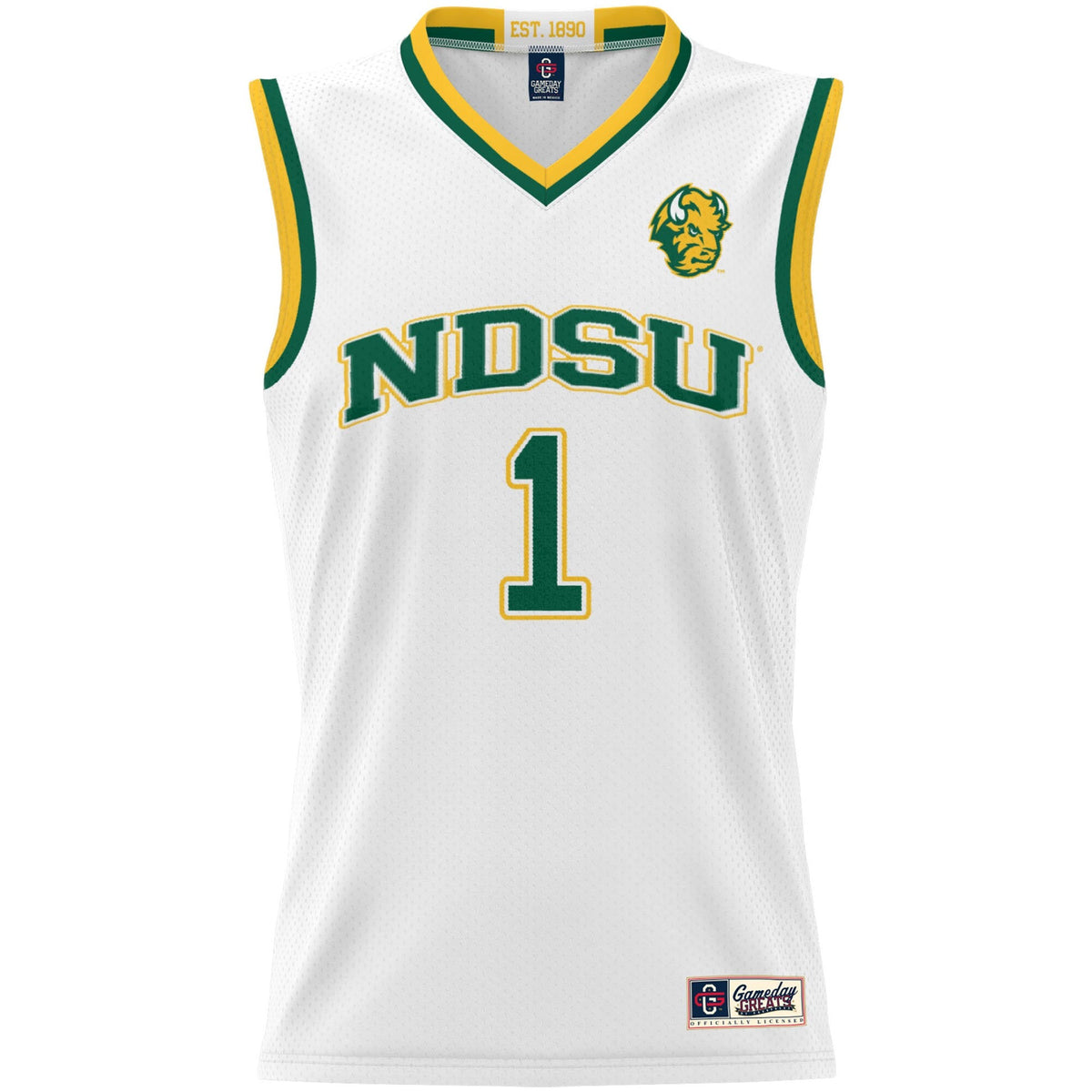 #1 NDSU Bison Lightweight Basketball Jersey - White product image 3