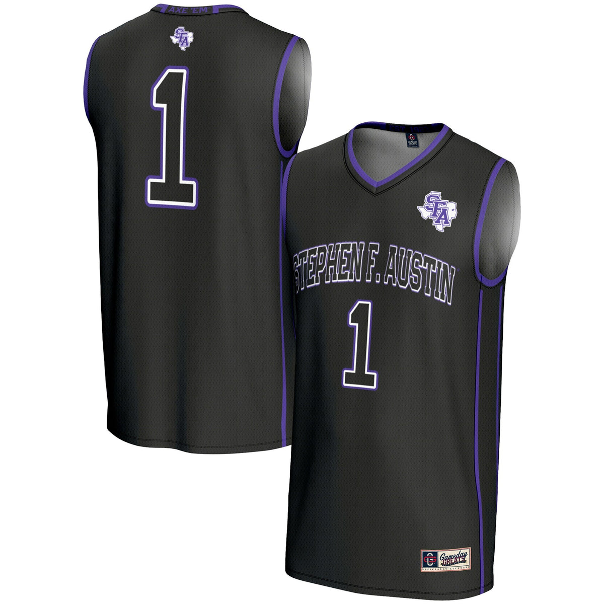 Stephen F Austin Lumberjacks #1 Basketball Jersey - Black product image 2