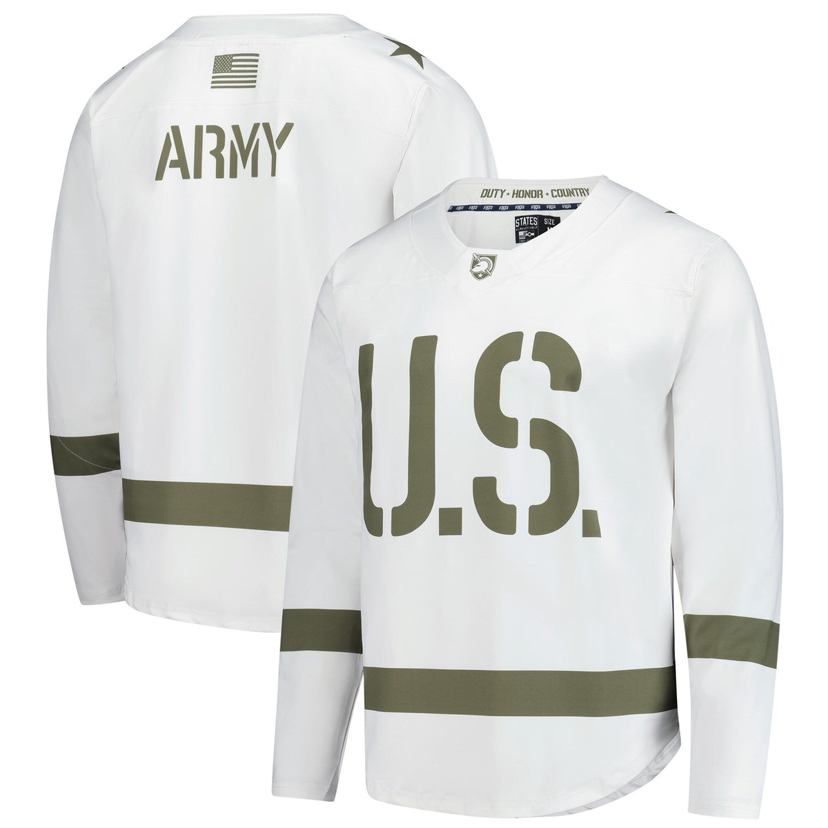 White/Olive Army Black Knights Replica Hockey Jersey product image 2