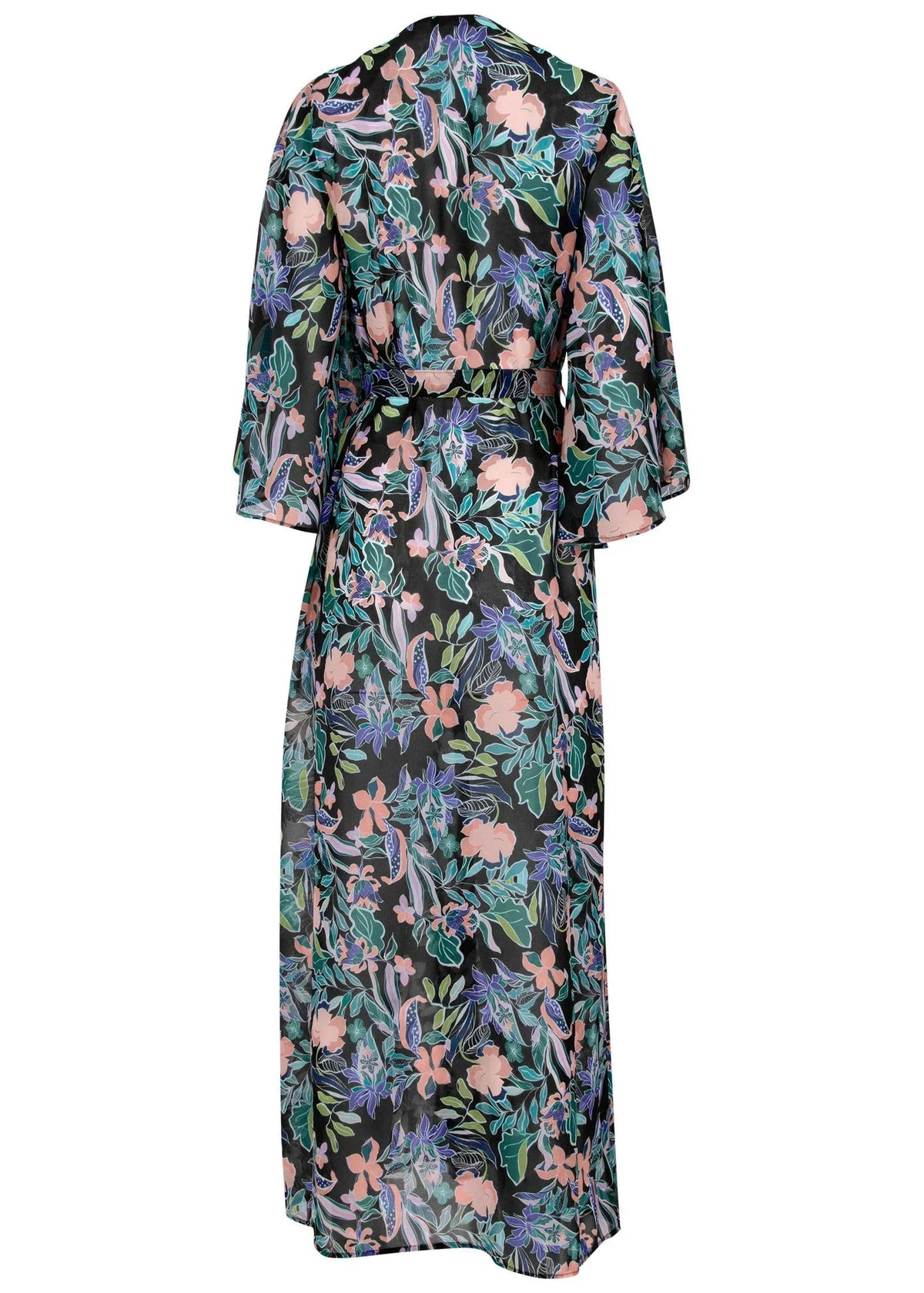Bell Sleeve Long Cover Up Tropical Walks
