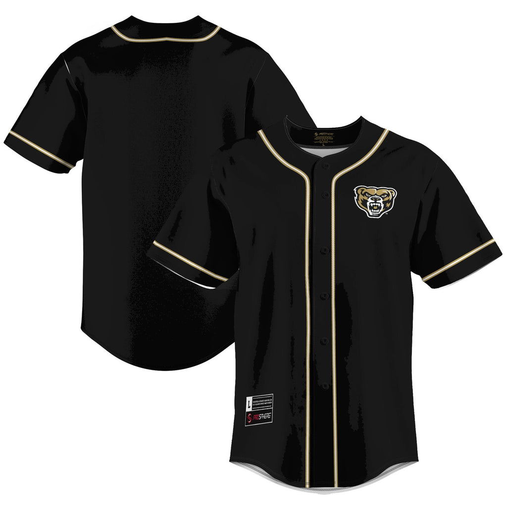Oakland Golden Grizzlies Lightweight Baseball Jersey - Black product image 1