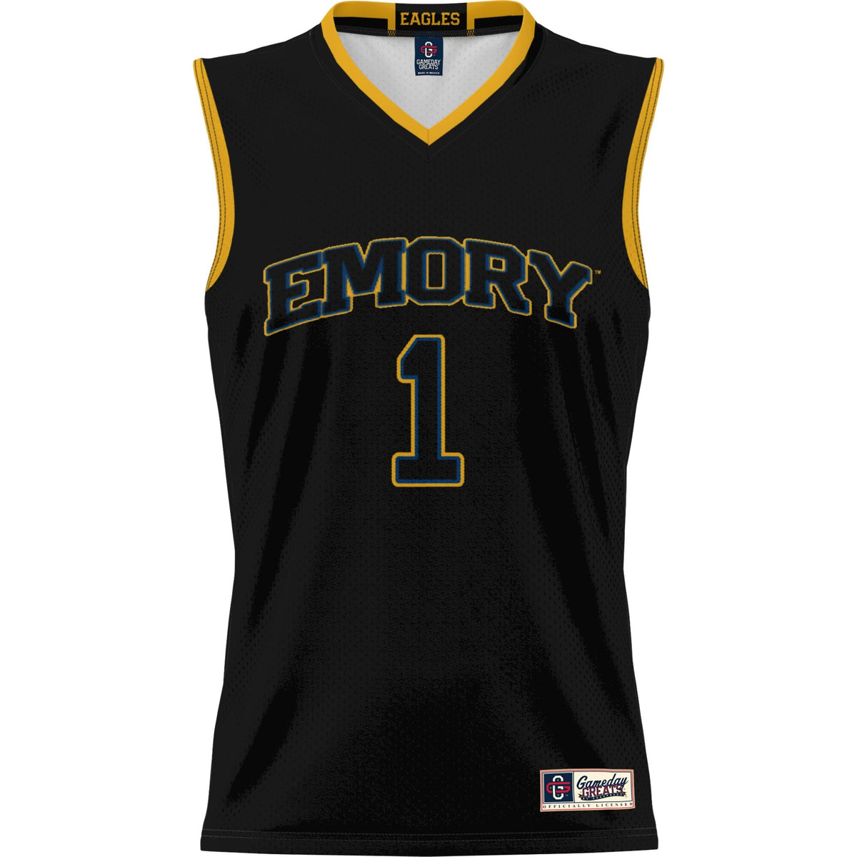 #1 Emory Eagles Lightweight Basketball Jersey - Black product image 3