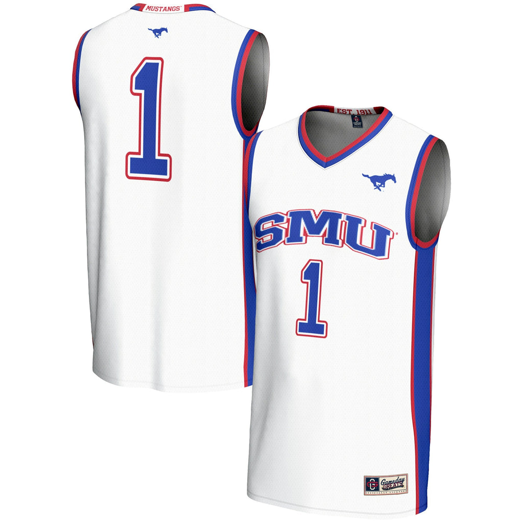 #1 SMU Mustangs Lightweight Basketball Jersey - White product image 2