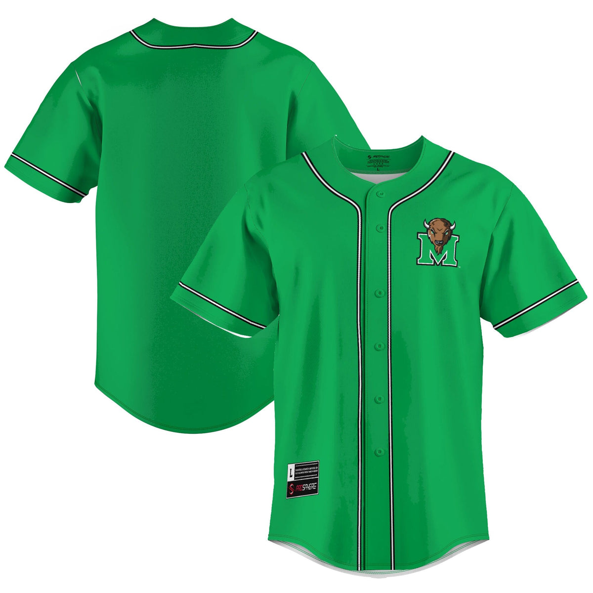 Marshall Thundering Herd Lightweight Baseball Jersey - Green product image 1