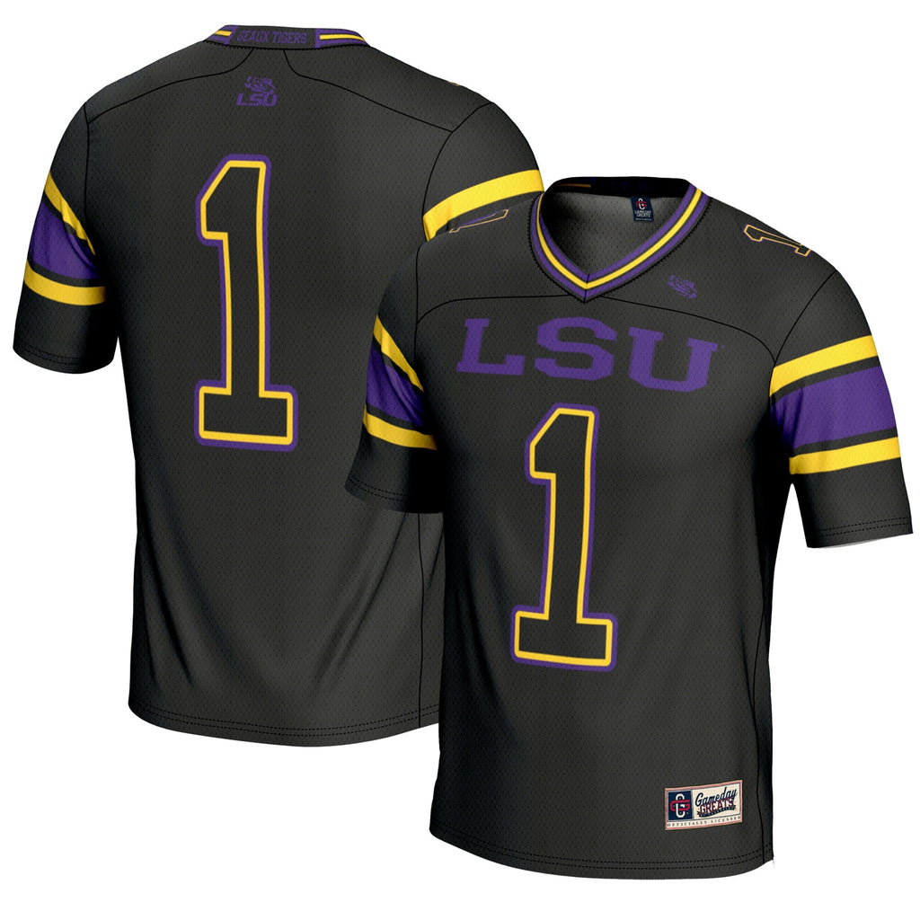 #1 LSU Tigers Endzone Football Jersey - Black product image 1