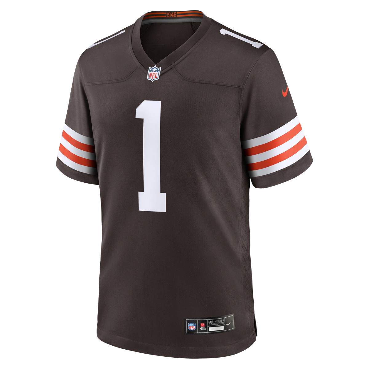 Cleveland Browns Number 1 Dad Nike Brown Game Jersey product image 2