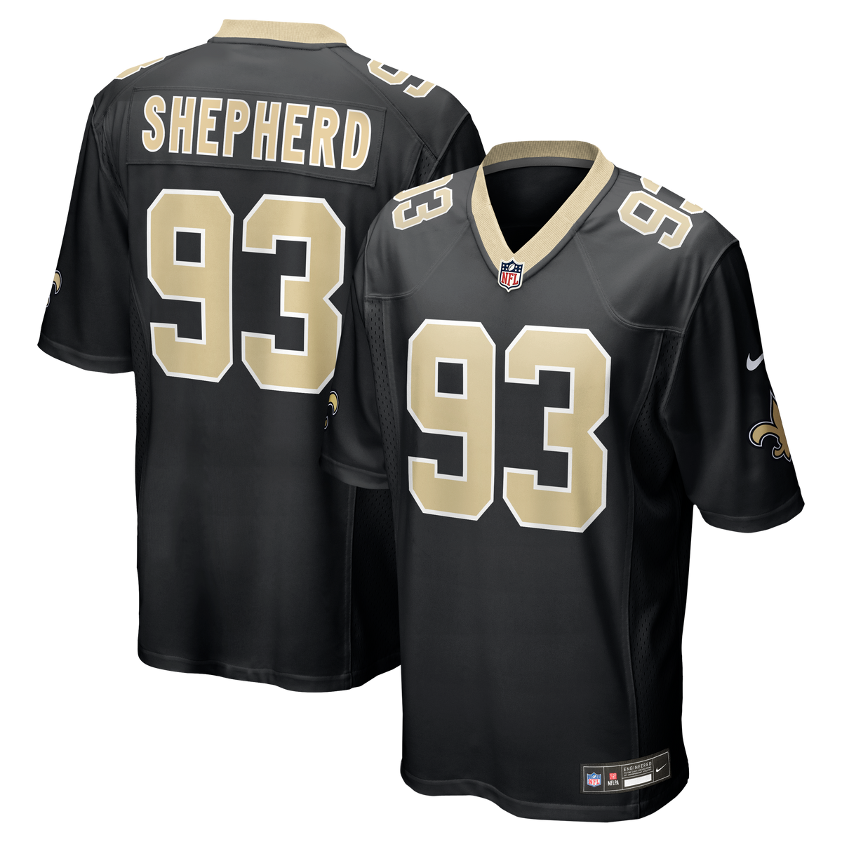 New Orleans Saints Nathan Shepherd Nike Black Game Jersey product image 1