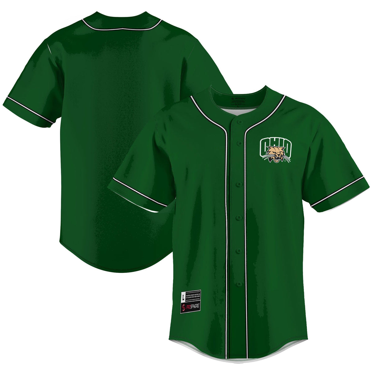 Ohio Bobcats Lightweight Baseball Jersey - Green product image 2