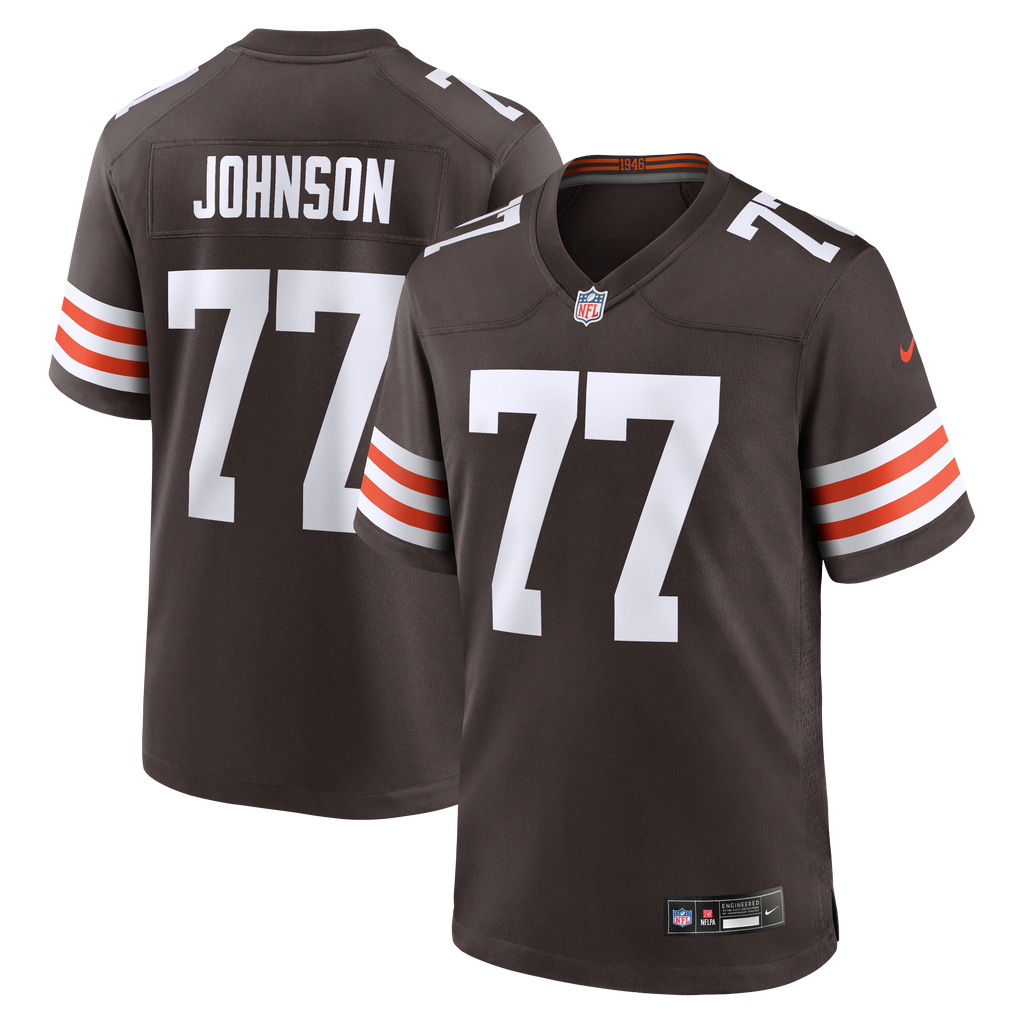 Cleveland Browns Zion Johnson Nike Brown Team Game Jersey product image 1