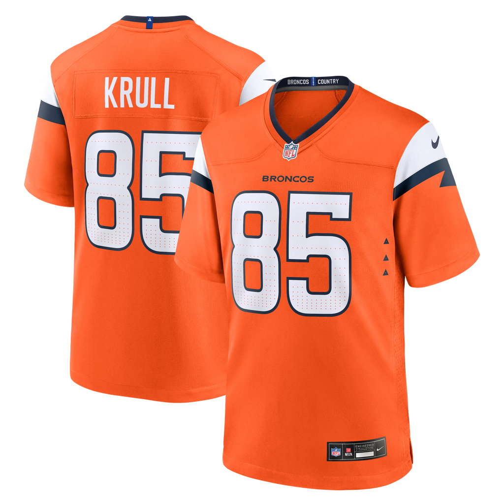 Denver Broncos Lucas Krull Nike Orange Team Game Jersey product image 1