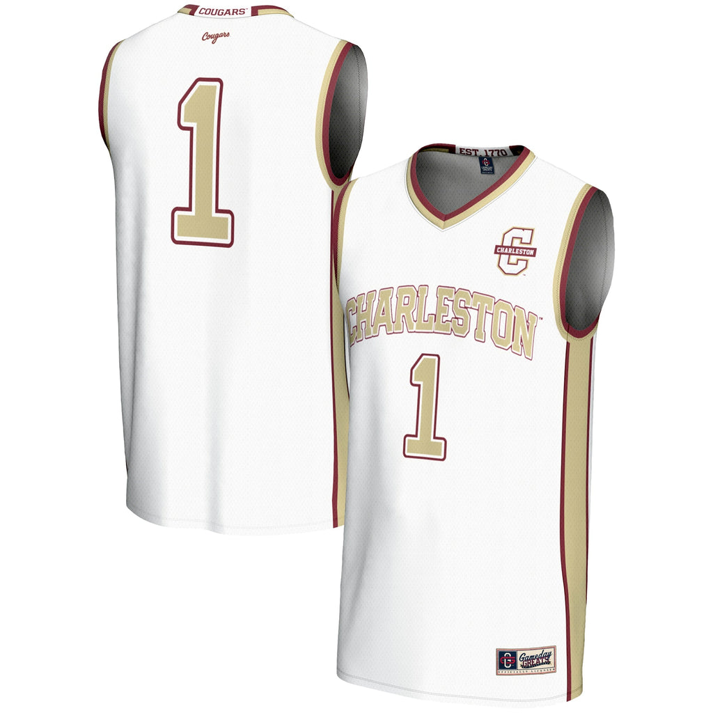 Charleston Cougars #1 Basketball Jersey - White product image 2