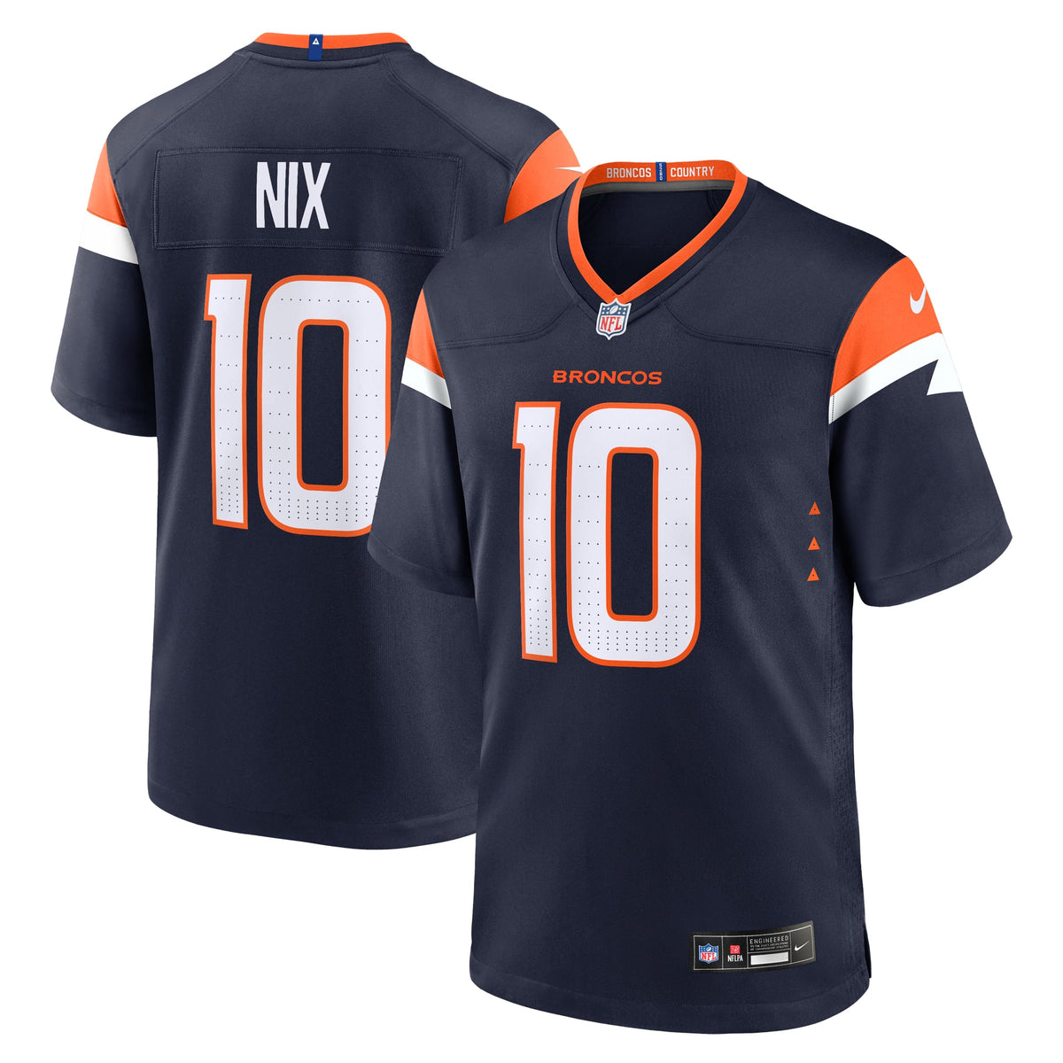 Denver Broncos Bo Nix Nike Navy Alternate Game Jersey product image 1