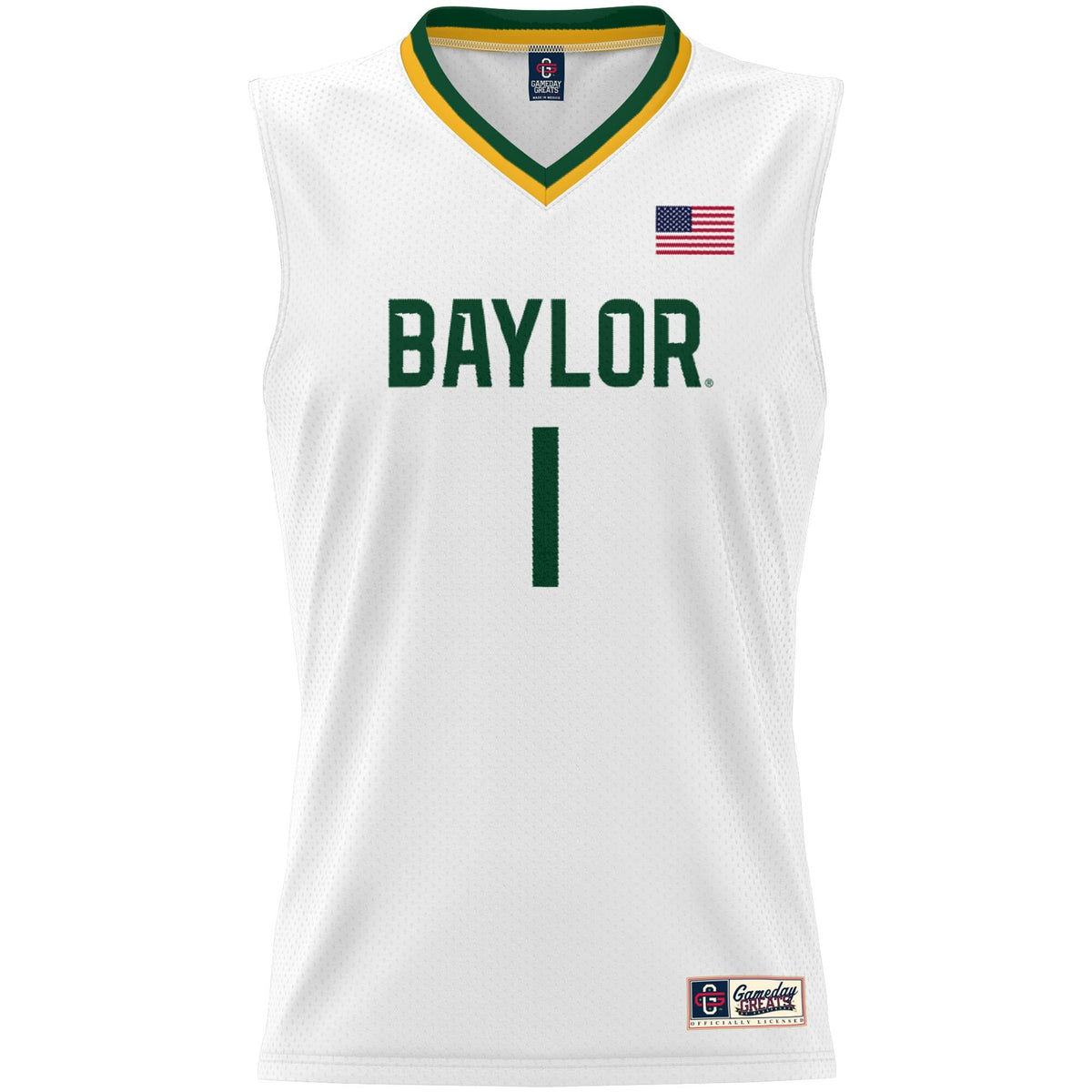 #1 Baylor Bears Lightweight Basketball Jersey - White product image 3