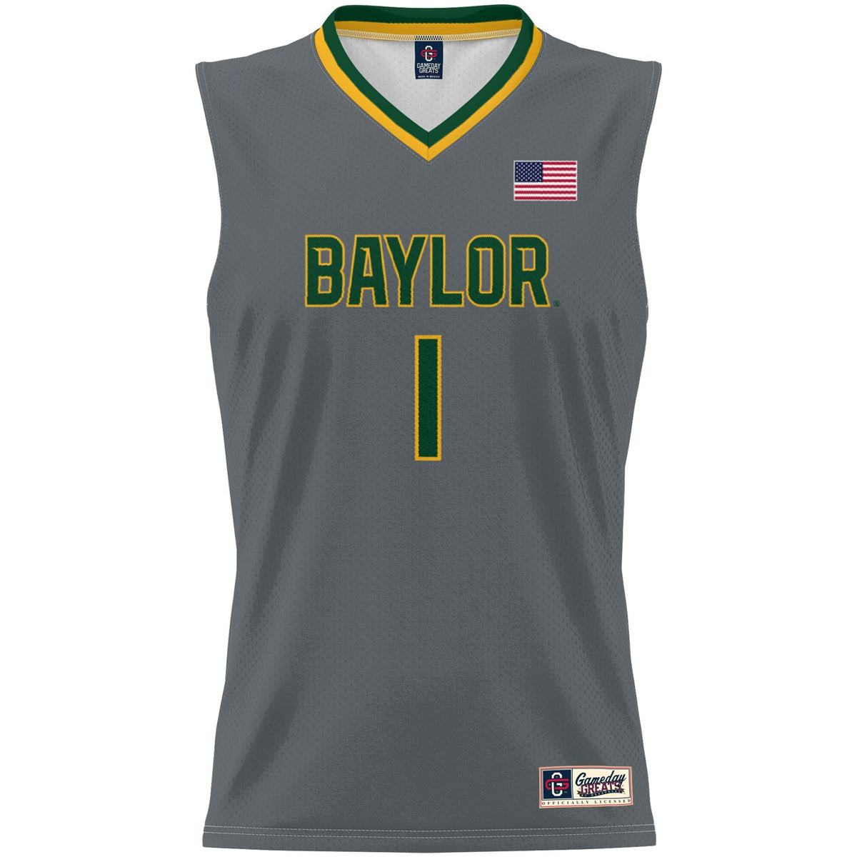 #1 Baylor Bears Lightweight Basketball Jersey - Gray product image 3