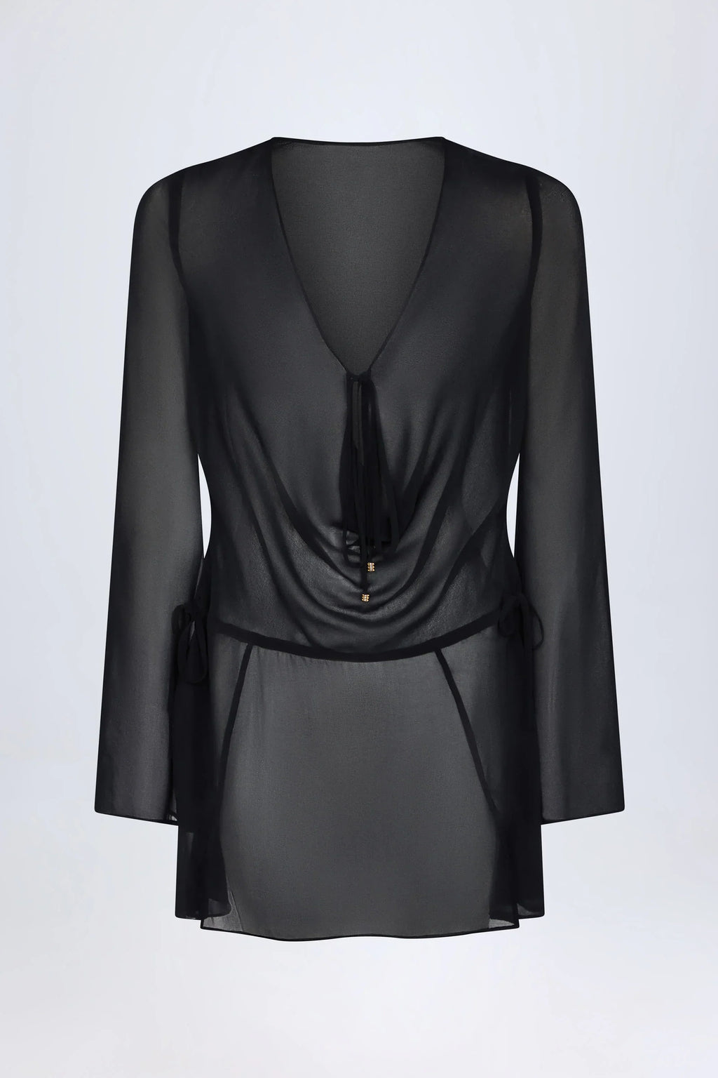 Cowl Neck Mini Dress in Black