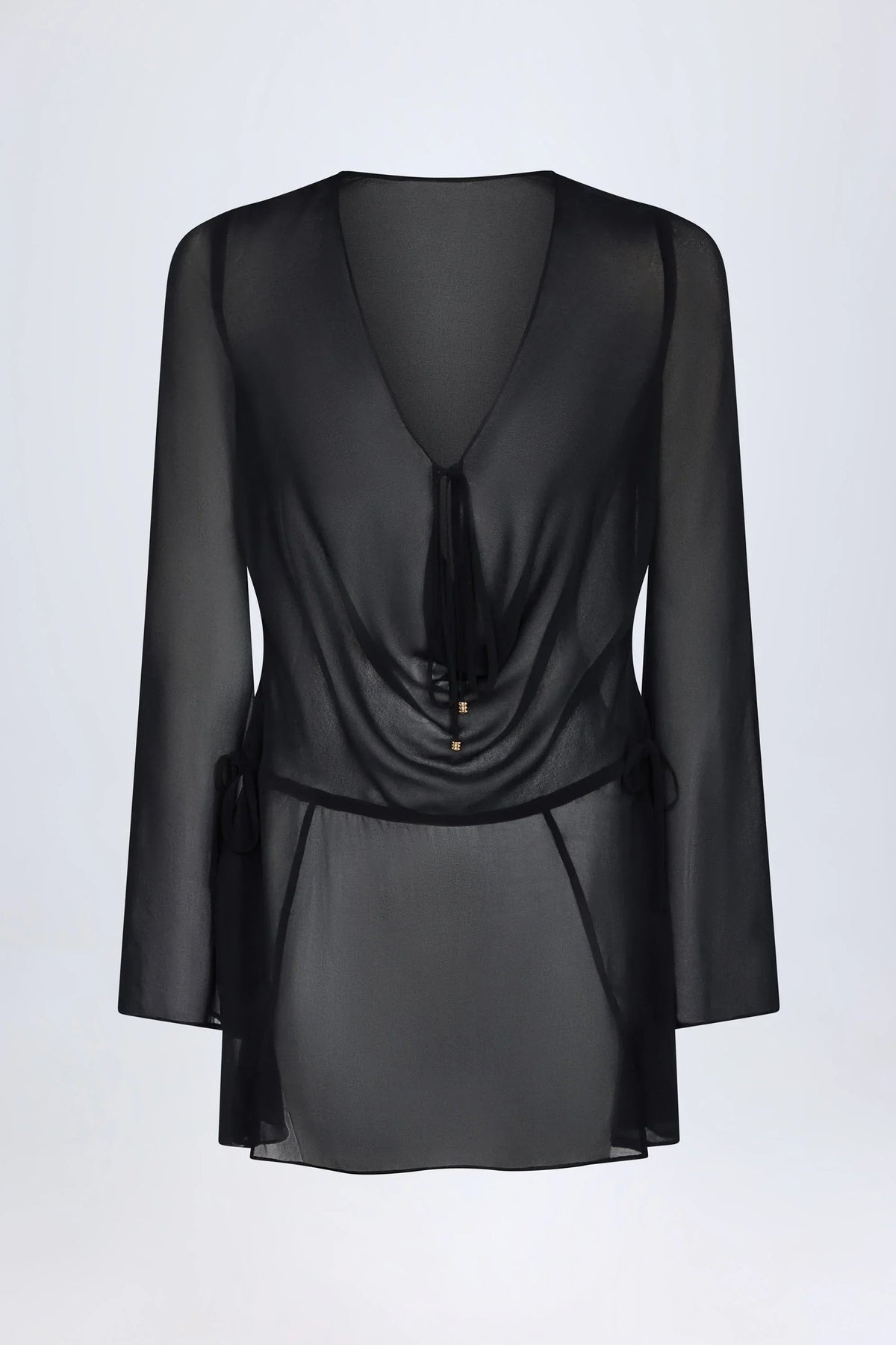Cowl Neck Mini Dress in Black