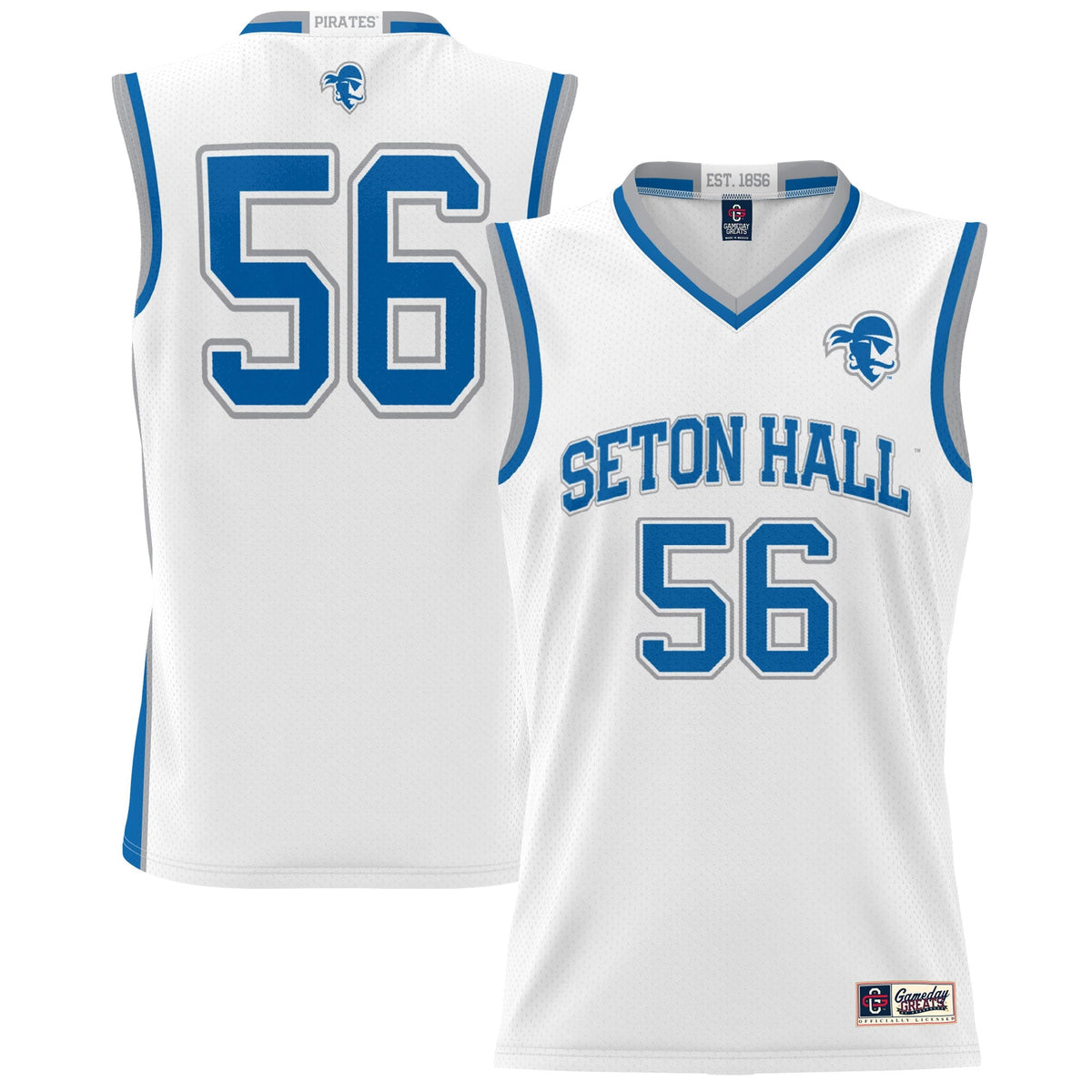 #56 Seton Hall Pirates Lightweight Basketball Jersey - White product image 2