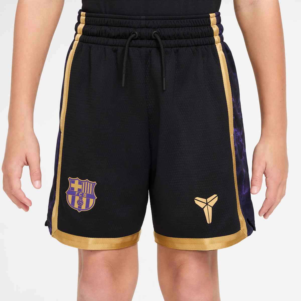 NIKE FC Barcelona Away Big Kids' Kobe Dri-FIT Soccer Shorts product image 1, provided for visual reference and product