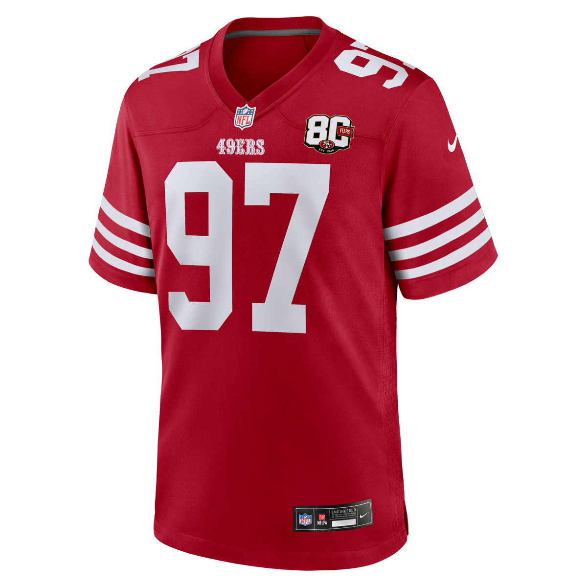 San Francisco 49ers Nick Bosa Nike Scarlet 80th Anniversary product image 15