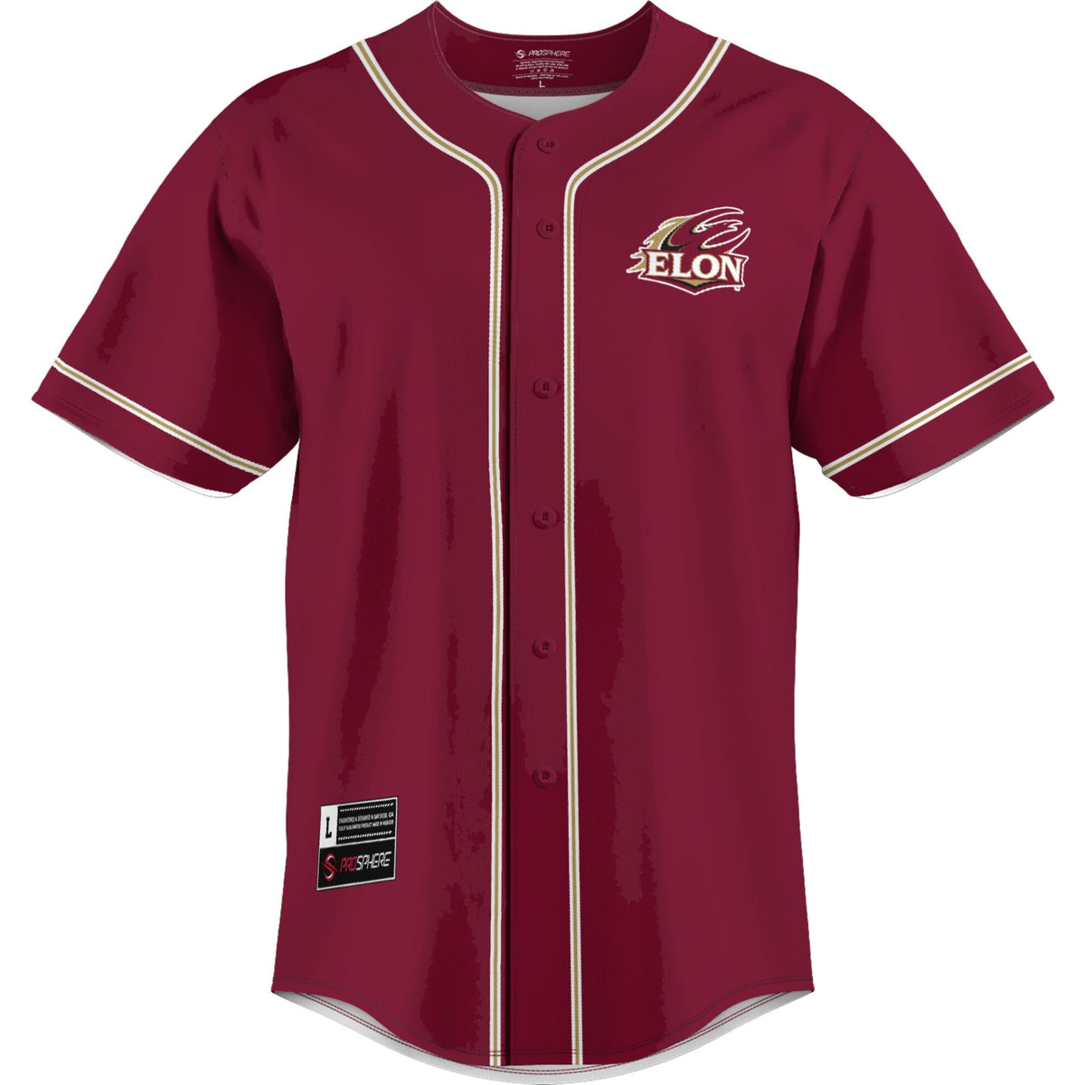 Elon Phoenix Lightweight Baseball Jersey - Maroon product image 3