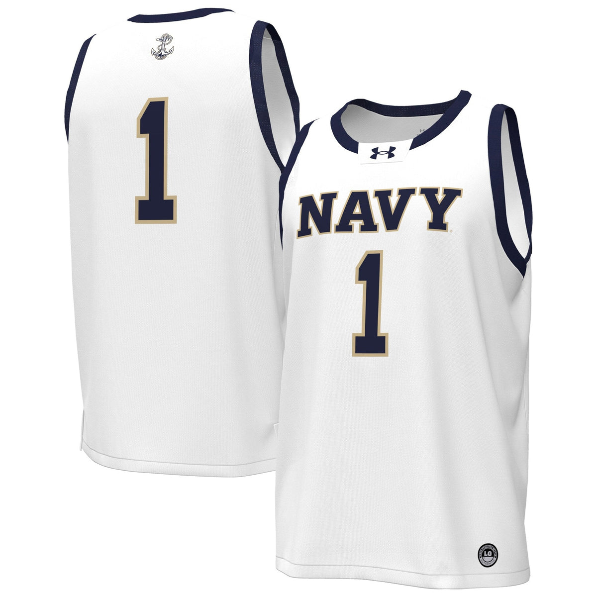 Navy Midshipmen #1 Replica Basketball Jersey - White product image 1