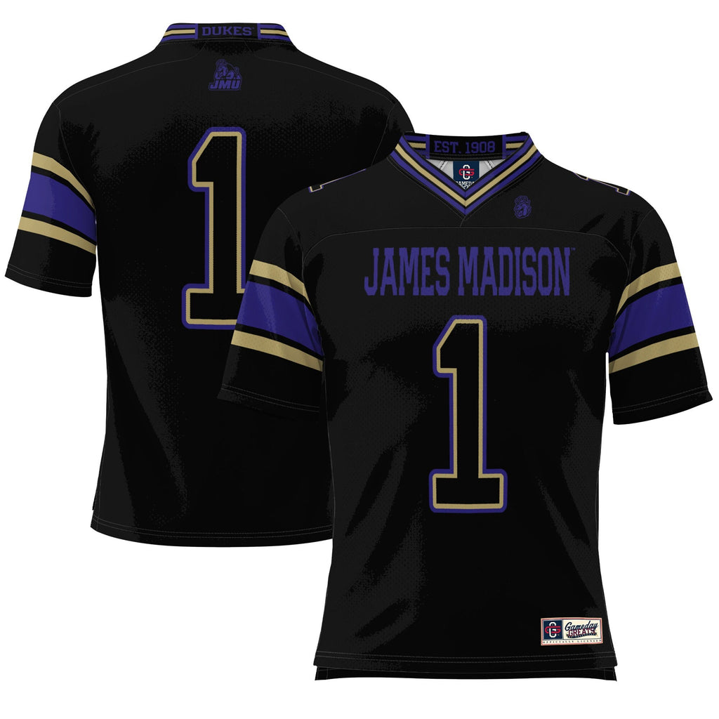 #1 James Madison Dukes Endzone Football Jersey - Black product image 2
