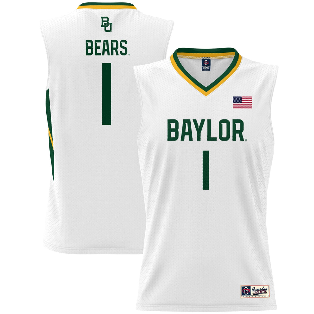 #1 Baylor Bears Lightweight Basketball Jersey - White product image 1