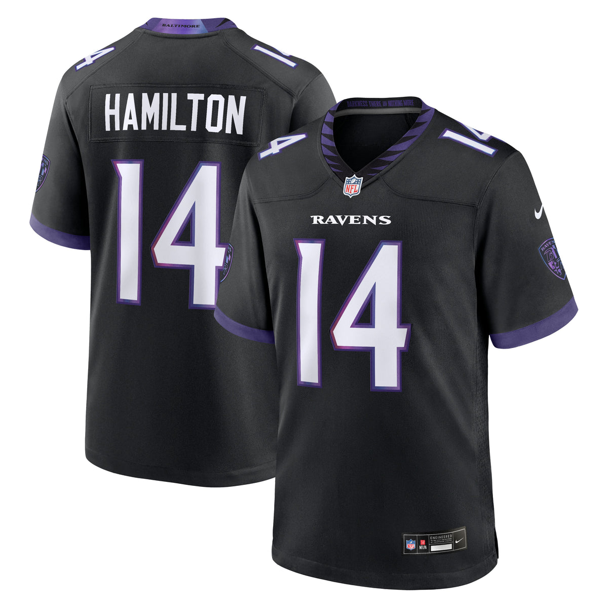 Baltimore Ravens Kyle Hamilton Nike Black Alternate Game product image 4