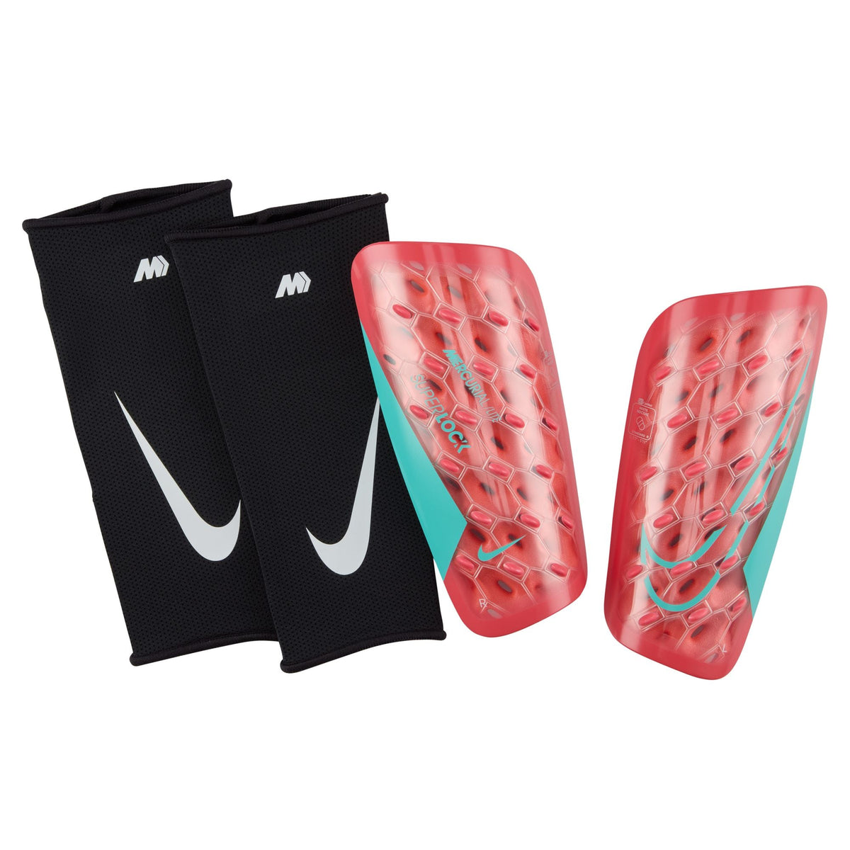 Nike Mercurial Lite SuperLock Soccer Shin Guards product image 1, provided for visual reference and product detail review