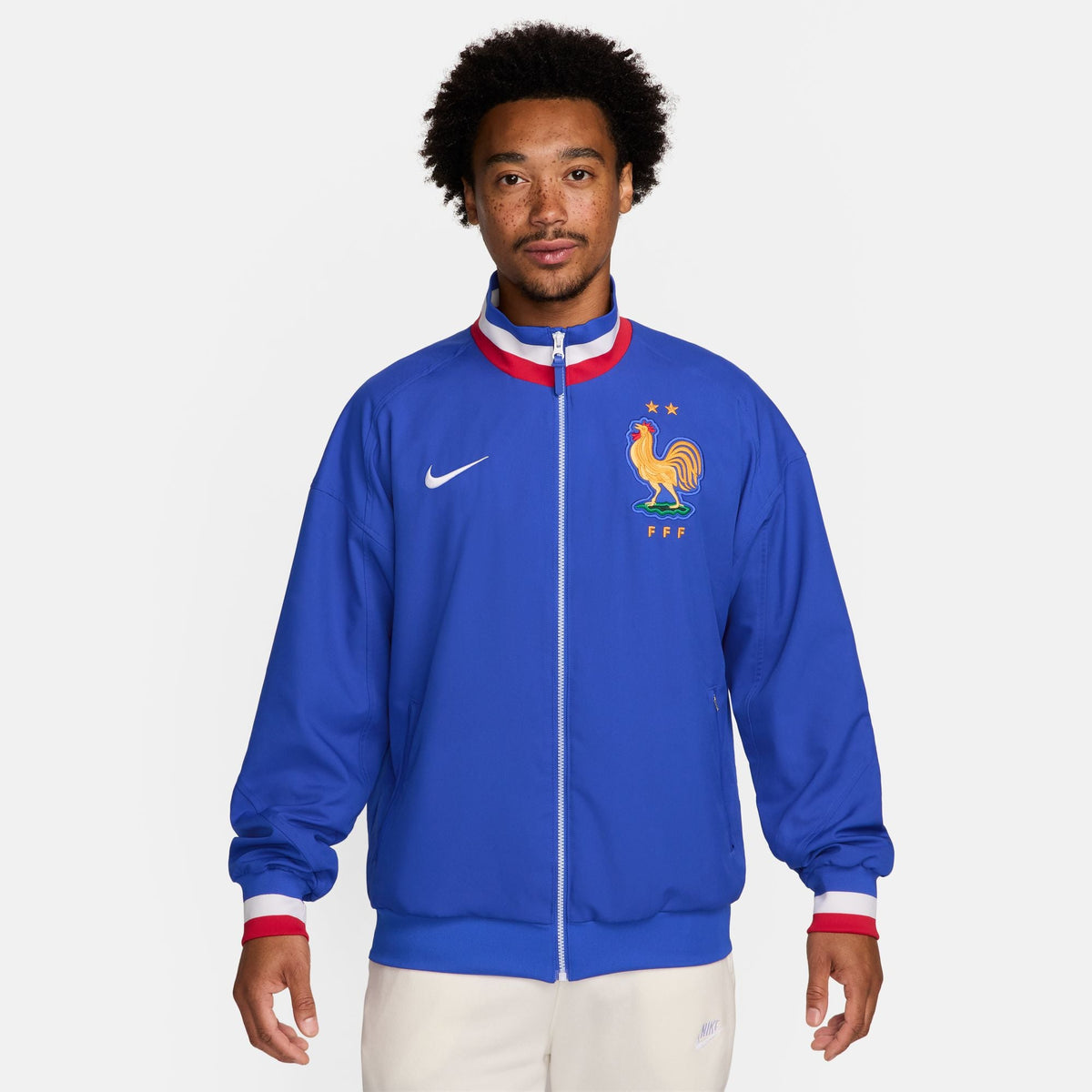 Nike FFF France Strike Home Men Dri-FIT Soccer Jacket product image 1, provided for visual reference and product detail