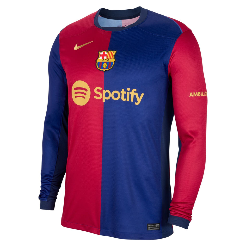 FC Barcelona 2024/25 Stadium Home Men Nike Dri-FIT Soccer Replica Long-Sleeve Jersey product image 10, provided for visual