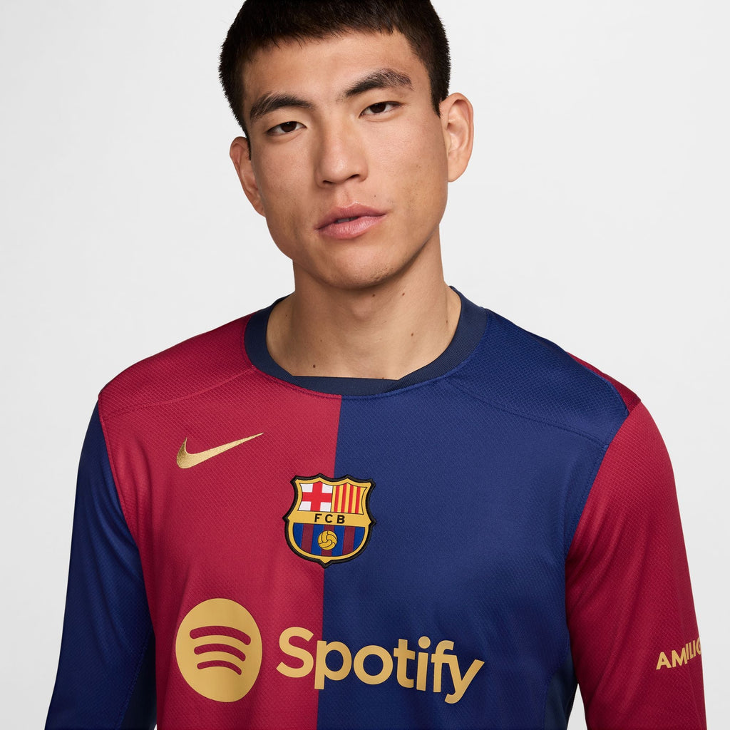 FC Barcelona 2024/25 Stadium Home Men Nike Dri-FIT Soccer Replica Long-Sleeve Jersey product image 3, provided for visual