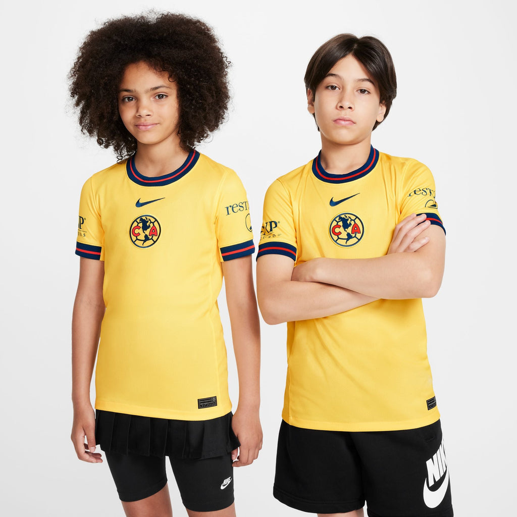 Nike Club America 2024/25 Stadium Home Big Kids' Dri-FIT Soccer Replica Jersey product image 1, provided for visual