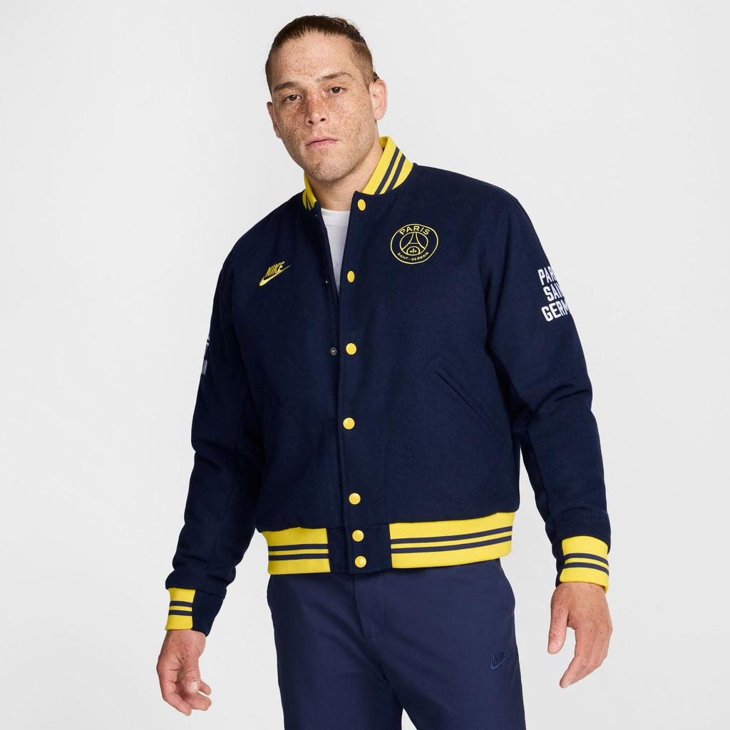 Nike Paris Saint-Germain Authentics Men Soccer Varsity Jacket product image 1, provided for visual reference and product